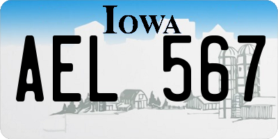 IA license plate AEL567