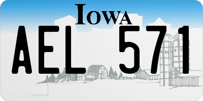 IA license plate AEL571