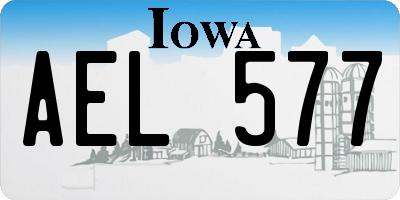 IA license plate AEL577