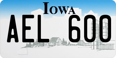 IA license plate AEL600