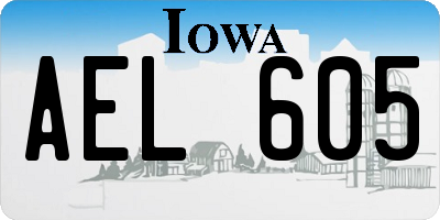IA license plate AEL605
