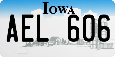 IA license plate AEL606