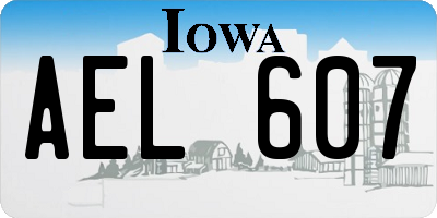 IA license plate AEL607
