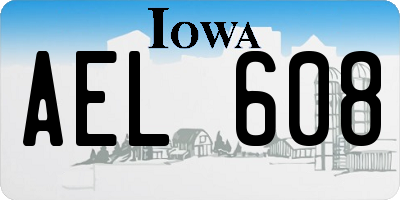 IA license plate AEL608