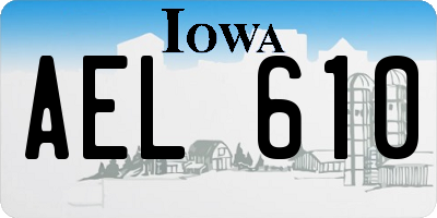 IA license plate AEL610