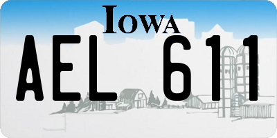 IA license plate AEL611