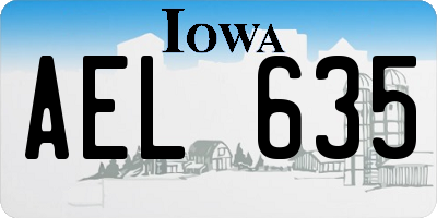IA license plate AEL635