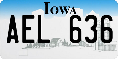 IA license plate AEL636