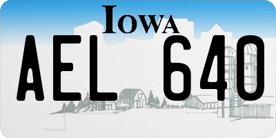 IA license plate AEL640