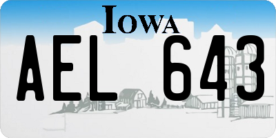 IA license plate AEL643