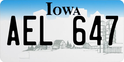IA license plate AEL647
