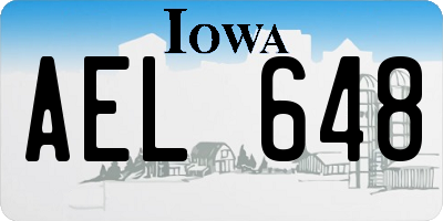 IA license plate AEL648