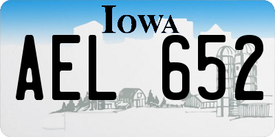 IA license plate AEL652
