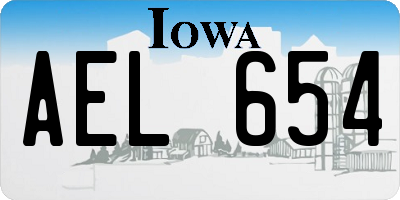 IA license plate AEL654