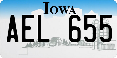 IA license plate AEL655