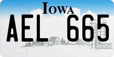IA license plate AEL665