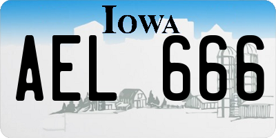 IA license plate AEL666