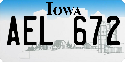 IA license plate AEL672