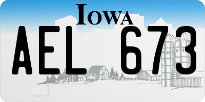 IA license plate AEL673