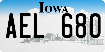 IA license plate AEL680