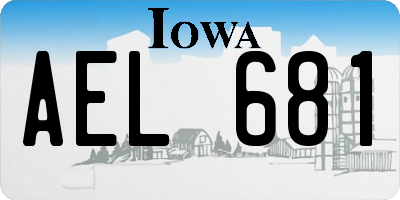 IA license plate AEL681