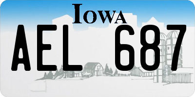 IA license plate AEL687
