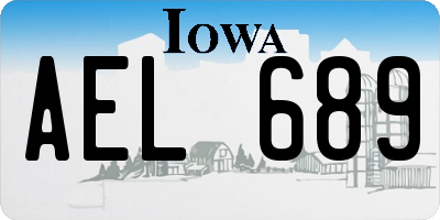 IA license plate AEL689
