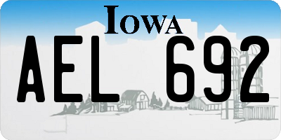 IA license plate AEL692
