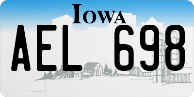 IA license plate AEL698