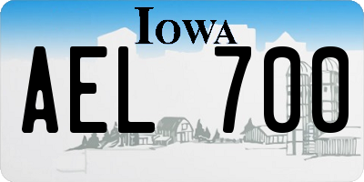 IA license plate AEL700
