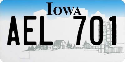 IA license plate AEL701