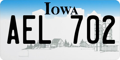 IA license plate AEL702