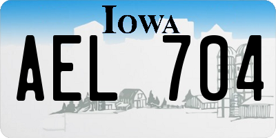 IA license plate AEL704