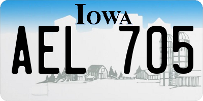 IA license plate AEL705