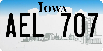 IA license plate AEL707
