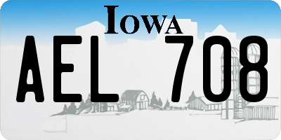IA license plate AEL708