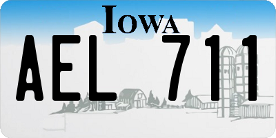 IA license plate AEL711