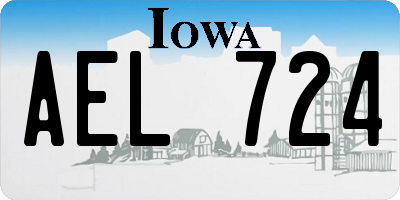 IA license plate AEL724