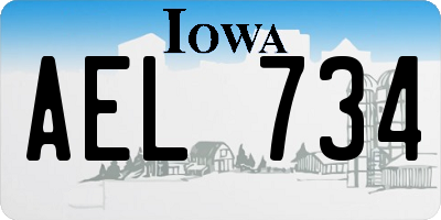 IA license plate AEL734