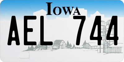 IA license plate AEL744
