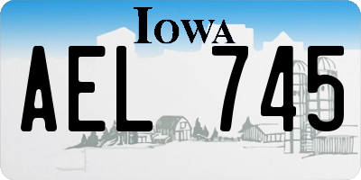 IA license plate AEL745