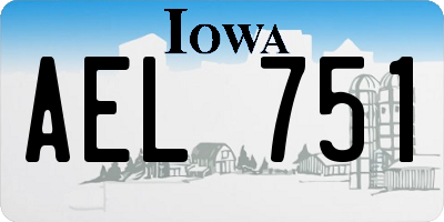 IA license plate AEL751