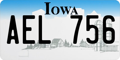 IA license plate AEL756