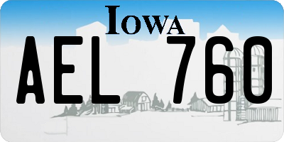 IA license plate AEL760