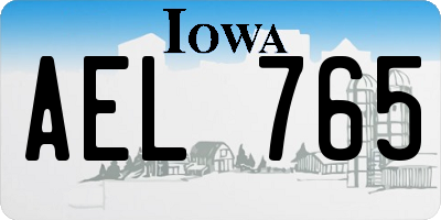 IA license plate AEL765