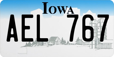 IA license plate AEL767