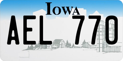 IA license plate AEL770