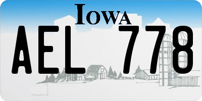 IA license plate AEL778