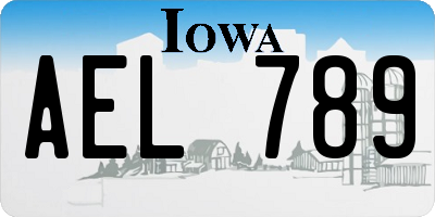IA license plate AEL789