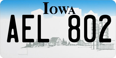 IA license plate AEL802